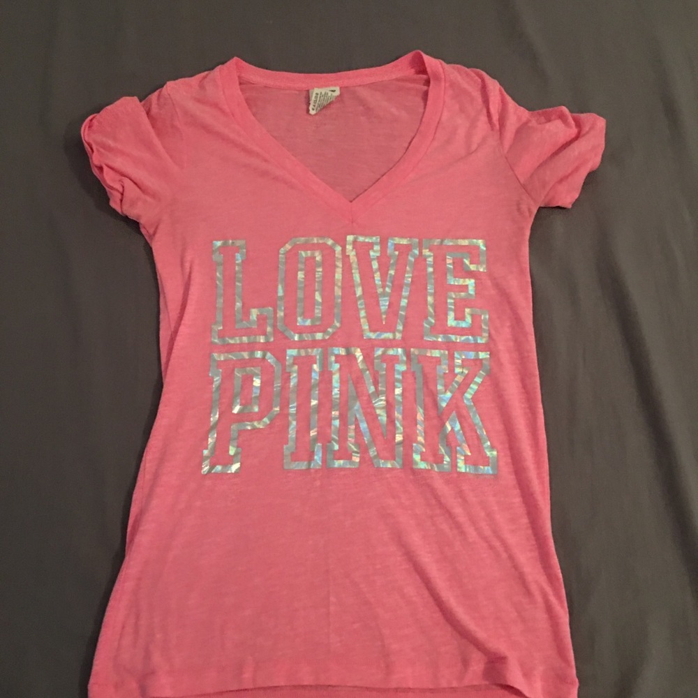 Pink love pink iridescent lettering